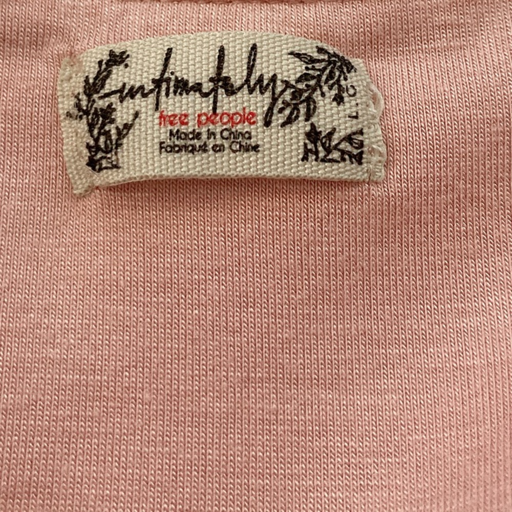 NWOT Intimately Free People Pink Rose Ruffle Flutter Sleeve Bodysuit - Picture 8 of 9